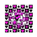 Emo Scene Girl Skull Small Satin Scarf (Square)