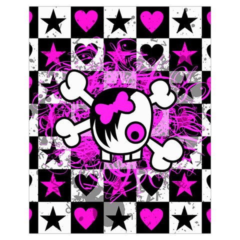 Emo Scene Girl Skull Drawstring Pouch (XL) from ArtsNow.com Front