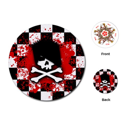 Emo Skull Playing Cards Single Design (Round) from ArtsNow.com Front