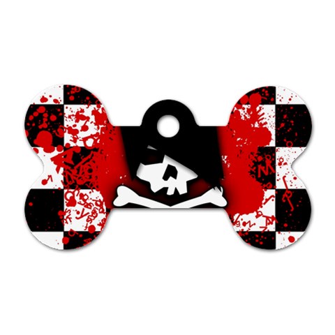 Emo Skull Dog Tag Bone (One Side) from ArtsNow.com Front