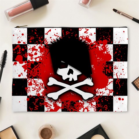Emo Skull Cosmetic Bag (XL) from ArtsNow.com Front
