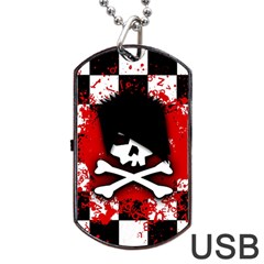 Emo Skull Dog Tag USB Flash (Two Sides) from ArtsNow.com Front