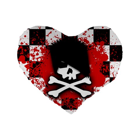 Emo Skull Standard 16  Premium Heart Shape Cushion  from ArtsNow.com Front