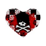 Emo Skull Standard 16  Premium Heart Shape Cushion 