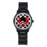 Emo Skull Stainless Steel Round Watch