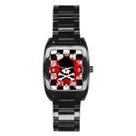 Emo Skull Stainless Steel Barrel Watch