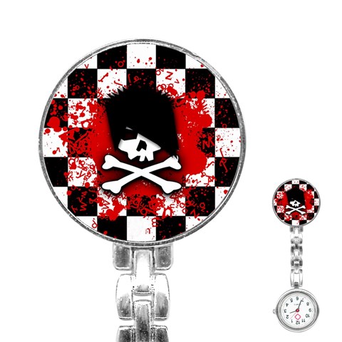 Emo Skull Stainless Steel Nurses Watch from ArtsNow.com Front