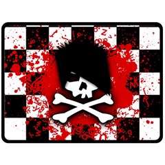 Emo Skull Double Sided Fleece Blanket (Large) from ArtsNow.com 80 x60  Blanket Back