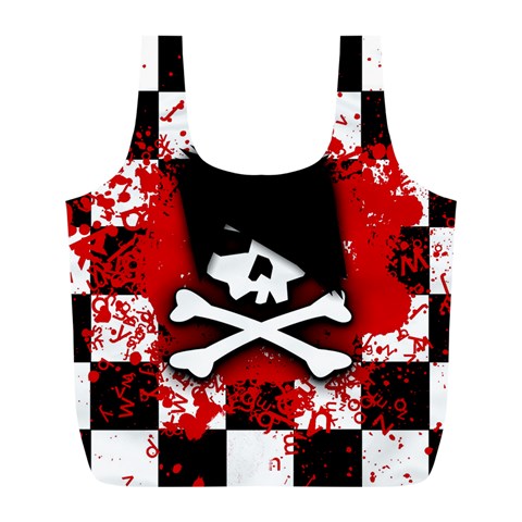 Emo Skull Full Print Recycle Bag (L) from ArtsNow.com Front