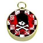 Emo Skull Gold Compass