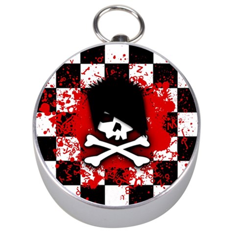 Emo Skull Silver Compass from ArtsNow.com Front