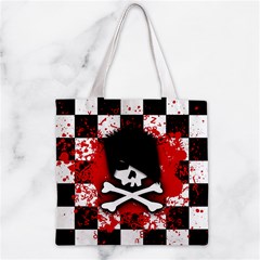 Emo Skull Zipper Grocery Tote Bag from ArtsNow.com Front