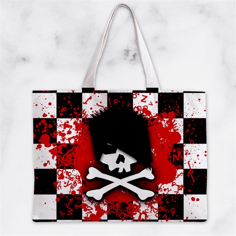 Emo Skull Zipper Mini Tote Bag from ArtsNow.com Front