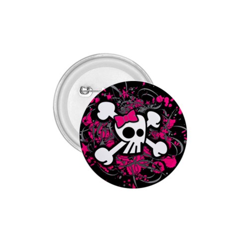 Girly Skull & Crossbones 1.75  Button from ArtsNow.com Front