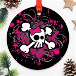 Girly Skull & Crossbones Ornament (Round)