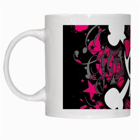 Girly Skull & Crossbones White Mug from ArtsNow.com Left