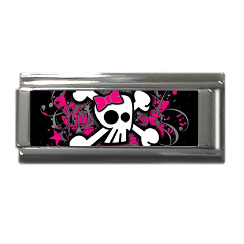 Girly Skull & Crossbones Superlink Italian Charm (9mm) from ArtsNow.com Front