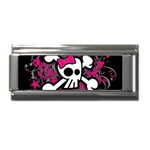 Girly Skull & Crossbones Superlink Italian Charm (9mm)