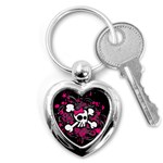 Girly Skull & Crossbones Key Chain (Heart)