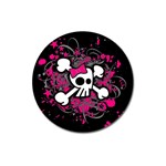 Girly Skull & Crossbones Magnet 3  (Round)