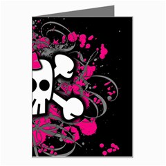 Girly Skull & Crossbones Greeting Card from ArtsNow.com Left