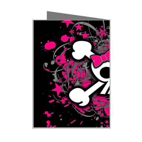 Girly Skull & Crossbones Mini Greeting Card from ArtsNow.com Right