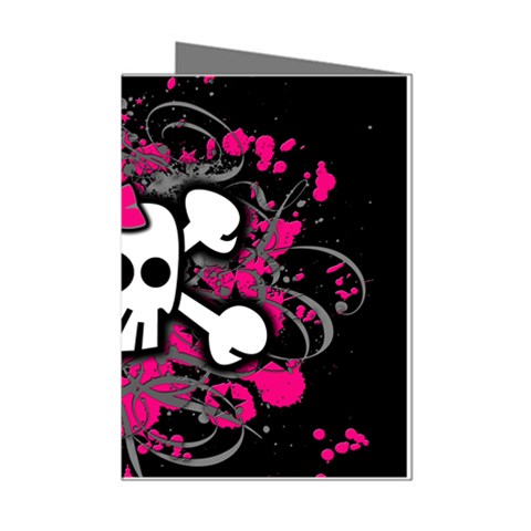 Girly Skull & Crossbones Mini Greeting Cards (Pkg of 8) from ArtsNow.com Left