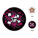 Girly Skull & Crossbones Playing Cards Single Design (Round)