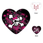 Girly Skull & Crossbones Playing Cards Single Design (Heart)