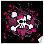 Girly Skull & Crossbones Canvas 12  x 12 