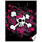 Girly Skull & Crossbones Canvas 12  x 16 