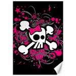 Girly Skull & Crossbones Canvas 12  x 18 