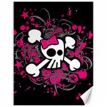 Girly Skull & Crossbones Canvas 18  x 24 