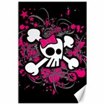 Girly Skull & Crossbones Canvas 24  x 36 