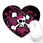 Girly Skull & Crossbones Heart Mousepad