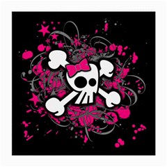 Girly Skull & Crossbones Medium Glasses Cloth (2 Sides) from ArtsNow.com Front