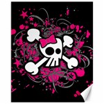 Girly Skull & Crossbones Canvas 11  x 14 