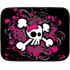 Girly Skull & Crossbones Double Sided Fleece Blanket (Mini) from ArtsNow.com 35 x27  Blanket Front