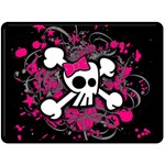 Girly Skull & Crossbones Fleece Blanket (Large)