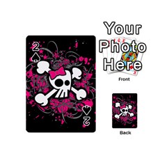 Girly Skull & Crossbones Playing Cards 54 Designs (Mini) from ArtsNow.com Front - Spade2