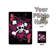 Girly Skull & Crossbones Playing Cards 54 Designs (Mini) from ArtsNow.com Front - Heart3