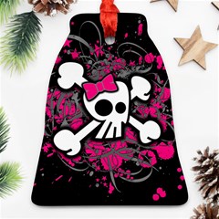 Girly Skull & Crossbones Bell Ornament (Two Sides) from ArtsNow.com Front