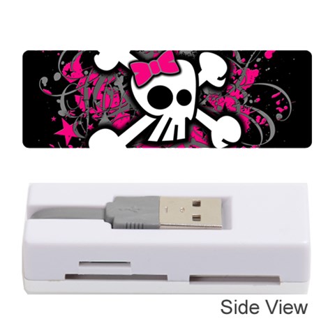 Girly Skull & Crossbones Memory Card Reader (Stick) from ArtsNow.com Front