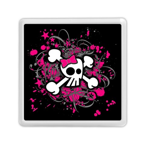 Girly Skull & Crossbones Memory Card Reader (Square) from ArtsNow.com Front