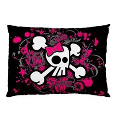 Girly Skull & Crossbones Pillow Case (Two Sides) from ArtsNow.com Back