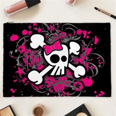 Girly Skull & Crossbones Cosmetic Bag (XXL) from ArtsNow.com Front