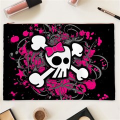 Girly Skull & Crossbones Cosmetic Bag (XXL) from ArtsNow.com Front