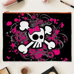 Girly Skull & Crossbones Cosmetic Bag (XXXL) from ArtsNow.com Front