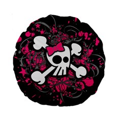 Girly Skull & Crossbones Standard 15  Premium Round Cushion  from ArtsNow.com Front