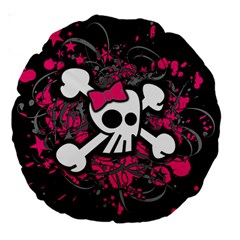 Girly Skull & Crossbones Large 18  Premium Round Cushion  from ArtsNow.com Back